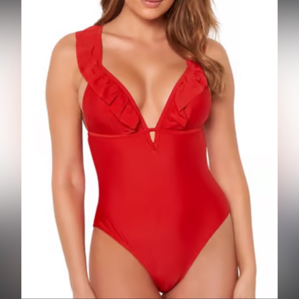 Never worn (only tried on) red one piece swimsuit